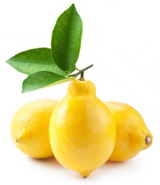 High-quality photo ripe lemons on a white background clipart