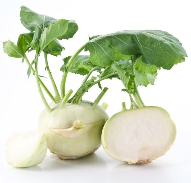 Cabbage kohlrabi on a white background clipart