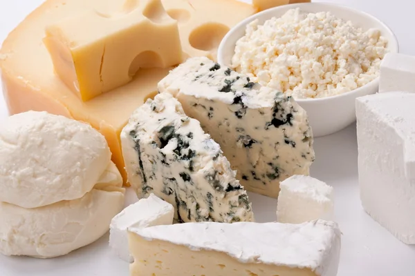 Vários tipos de queijos . — Fotografia de Stock