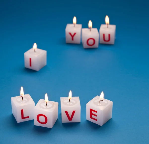 "Te amo "impreso en velas . —  Fotos de Stock