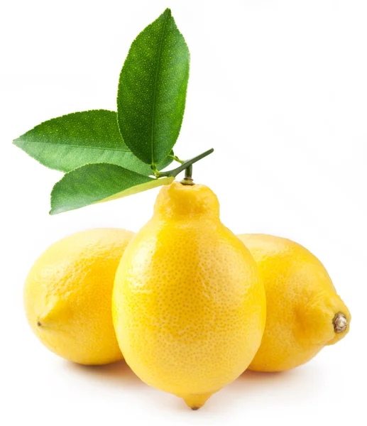 Vysoce kvalitní fotografický zralých citronů na bílém pozadí — Stock fotografie