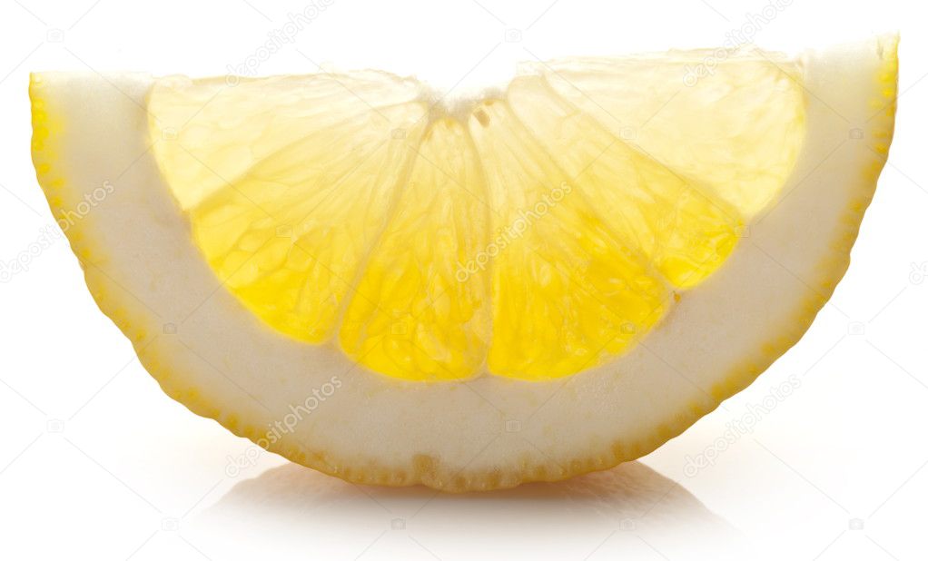 Lemon slice on a white background.