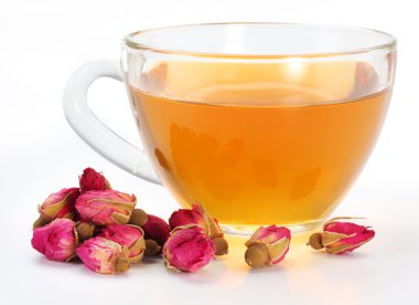 Tea and tea roses. clipart