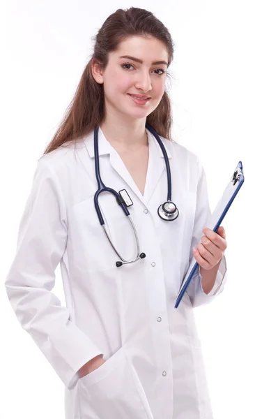 Portret van een vrouw in medische uniform. — Stockfoto