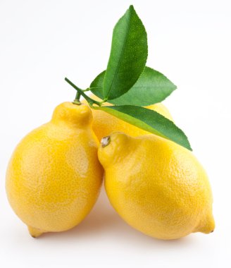 High-quality photo ripe lemons on a white background clipart