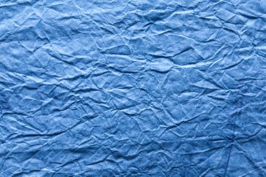 Image texture of crumpled blue paper. clipart