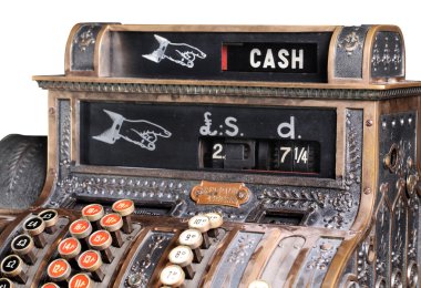 Old-style cash register. clipart