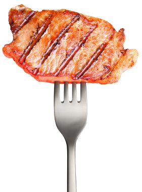 Steak, prick with a fork clipart
