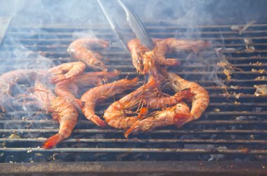 Shrims barbecue clipart