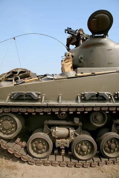 Stock image Soldier on modern tank