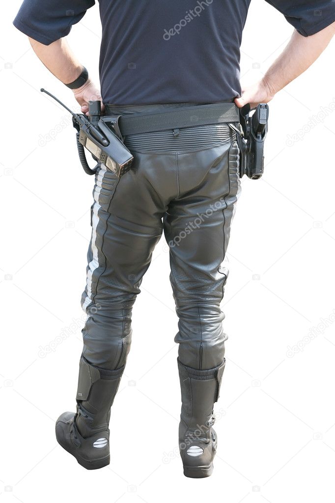 Policeman in uniform for motobike