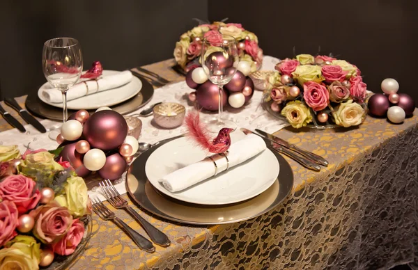 Christmas decoration on table — Stock Photo, Image
