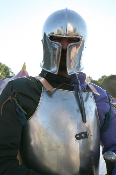 Knight in metal armour