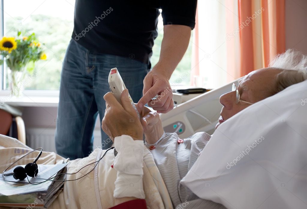 Old man in hospital