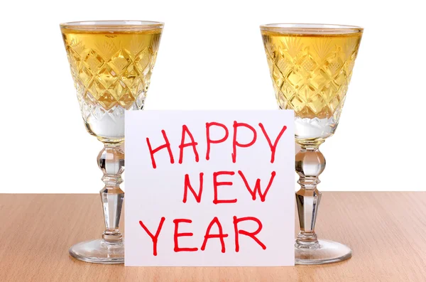 New year wineglasses — Stock Photo, Image