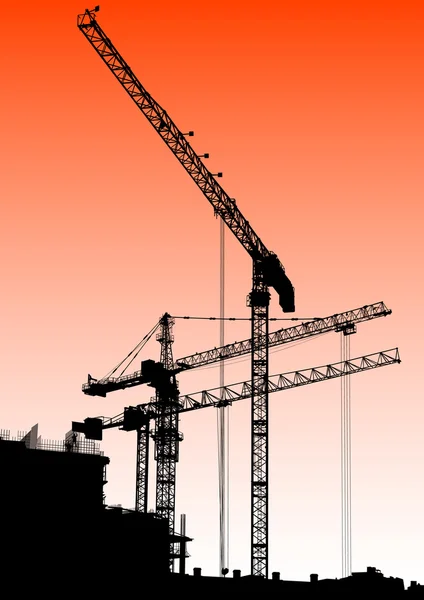 Cranes and buildings — Stock Photo, Image