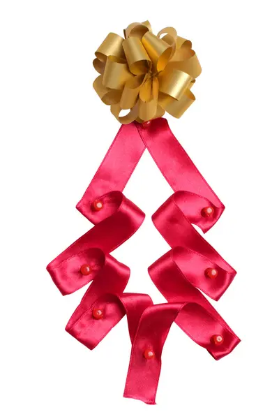 Christmas red ribbon — Stock Photo, Image
