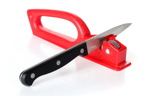 Sharpener and knife — Stock Photo, Image