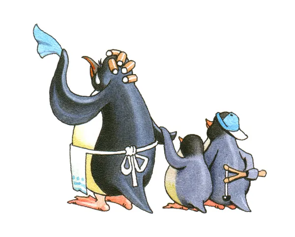 Pinguins de família — Fotografia de Stock