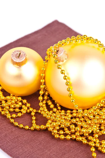 Bolas de ouro de Natal — Fotografia de Stock