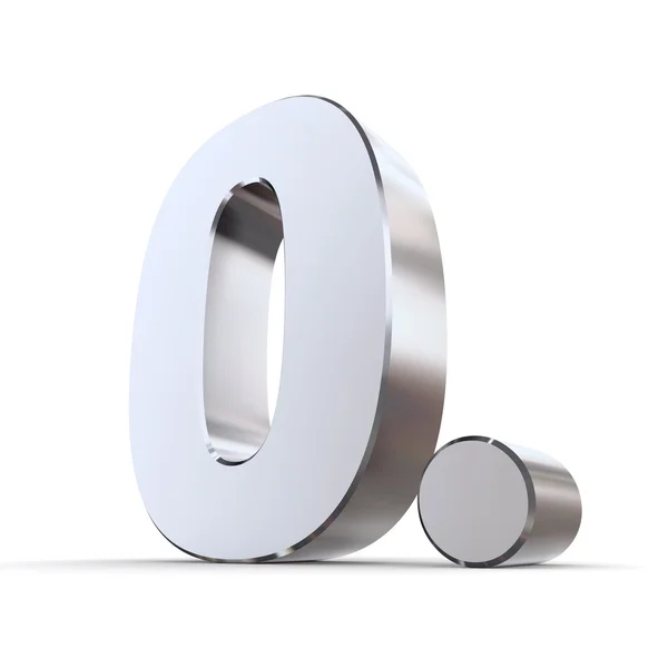 Błyszczący 0 z okrągła kropka - metalowe — Zdjęcie stockowe