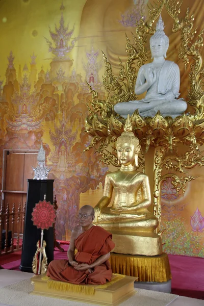 Balmumu keşiş ve Buda — Stok fotoğraf