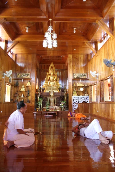 Inside wooden temple — Stock Photo, Image