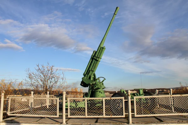 Green anti-aircraft gun — Stock Photo, Image