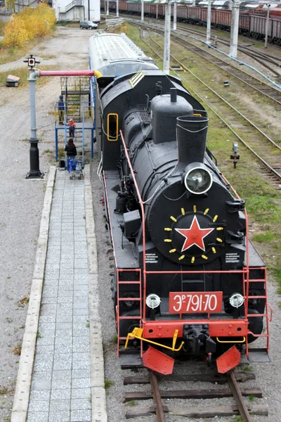 Schwarze Lokomotive — Stockfoto