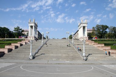 Street lights and staircase