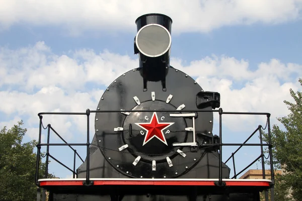 旧苏联黑色机车 — 图库照片