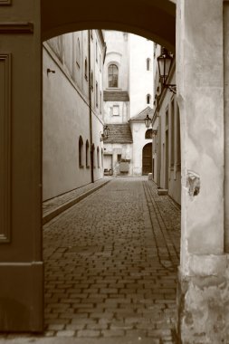 Old street in Prague clipart