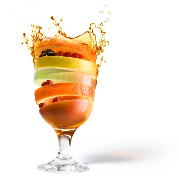 Spring fruit cocktail and fruit juice vitamin — Stock Photo, Image