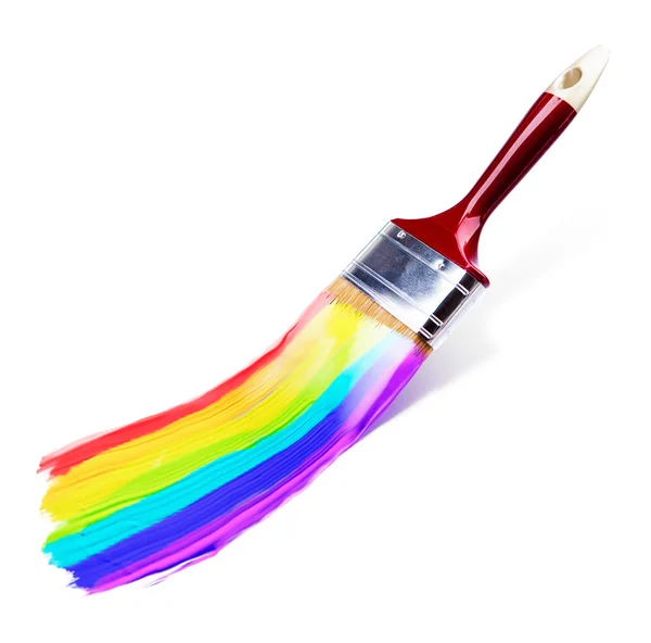 Art Brush with colored ink on white background — Stock Photo, Image