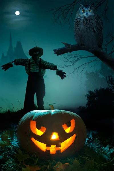 Kunst Halloween Nacht Hintergrund — Stockfoto