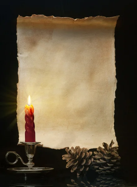 Вінтажний рулон запалив свічку — стокове фото