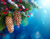 umění zasněžené vánoční strom