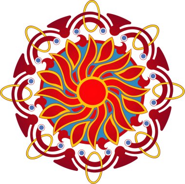 Flaming sun mandala clipart