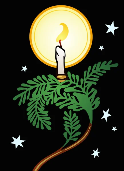 Christmas Eve Candle — Stock Vector