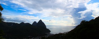 Silhouette of the Pitons