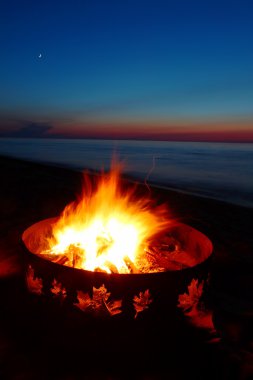 Lake Superior Beach Campfire clipart