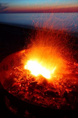 Lake Superior Beach Campfire clipart