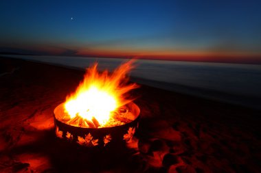 Sunset and Campfire clipart