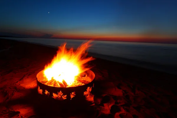 Sunset and Campfire — Stock Photo, Image