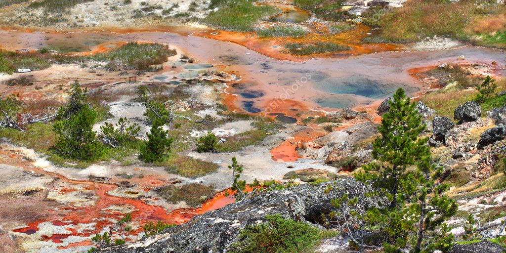 Artist Paint Pots Yellowstone Stock Photo Wirepec 7622354   Depositphotos 7622354 Stock Photo Artist Paint Pots Yellowstone 