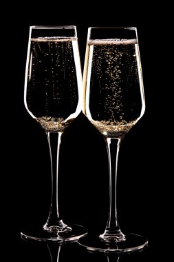 Pair of champagne glasses clipart