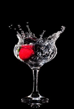 Splashing strawberry clipart