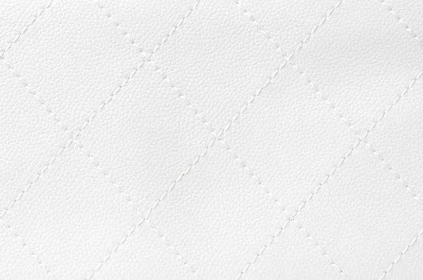 Weißes gestepptes Leder — Stockfoto