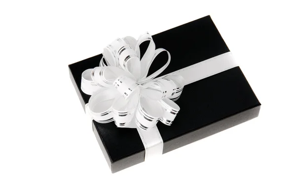 Czarny giftbox — Zdjęcie stockowe