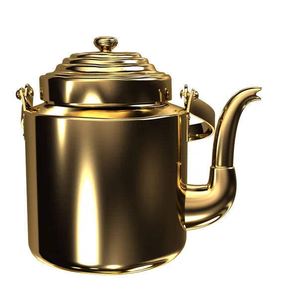 Gold kettle — Stock Photo, Image